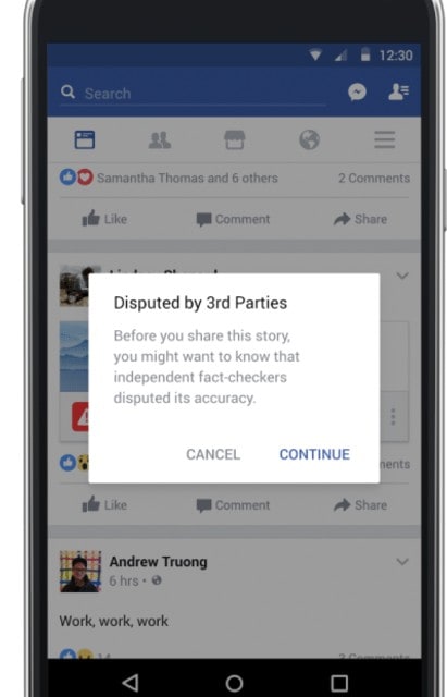 Facebook to warn users about fake news